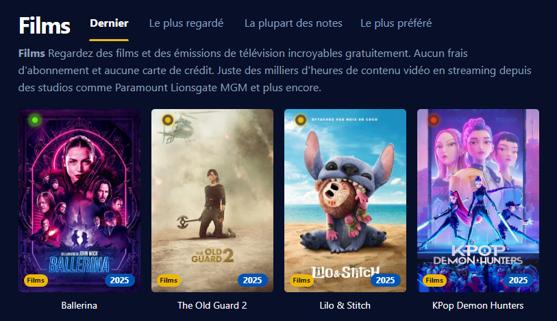 Image de l interface utilisateur de Wiflix